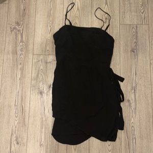 black wrap around dress